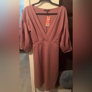 Off Shoulder Wrap Midi Dress